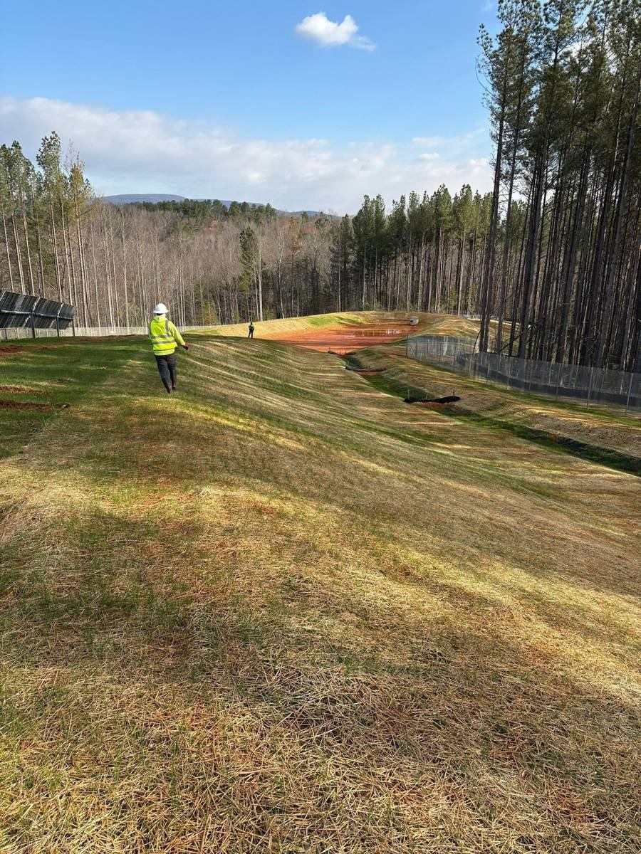 Stabilized slope and sediment controls at the Afton solar field